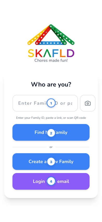 SKAFLD login screen