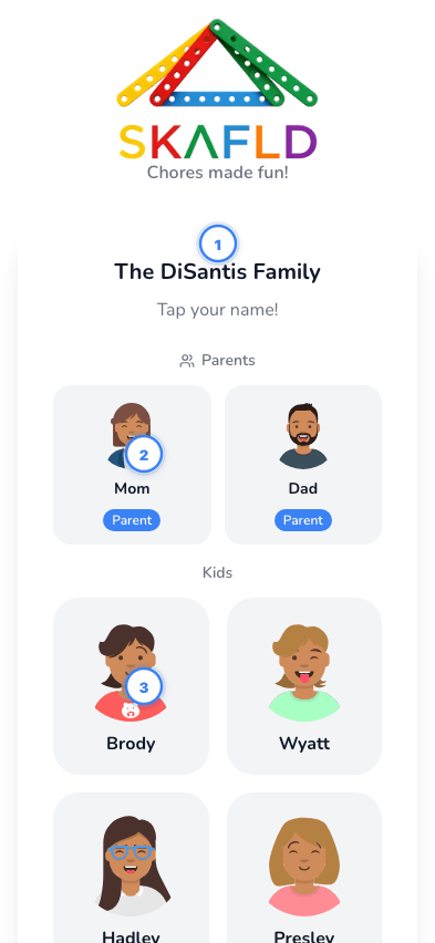 Member selection screen