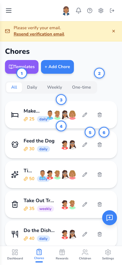 Quest management page