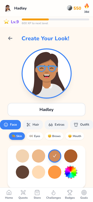 Kid avatar editor