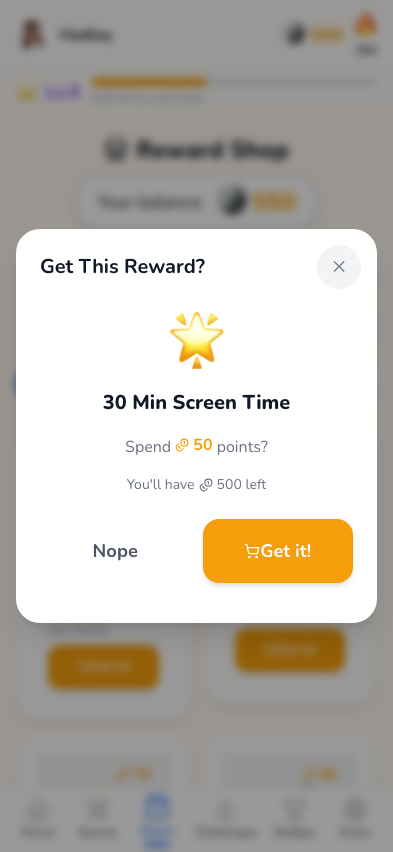 Get This Reward confirmation modal
